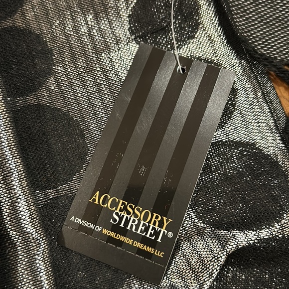 Accessory Street Black & Silver Scarf. NEW with tags. - Picture 11 of 16